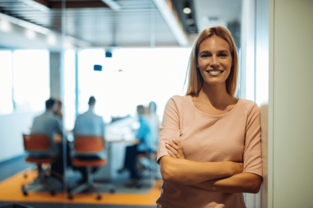 woman in business office