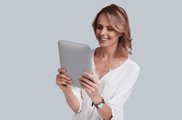 woman on Ipad