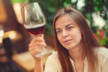 Woman with wine glass